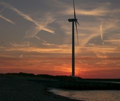 Natuur Maaavlakte windmolen zonsondergang 